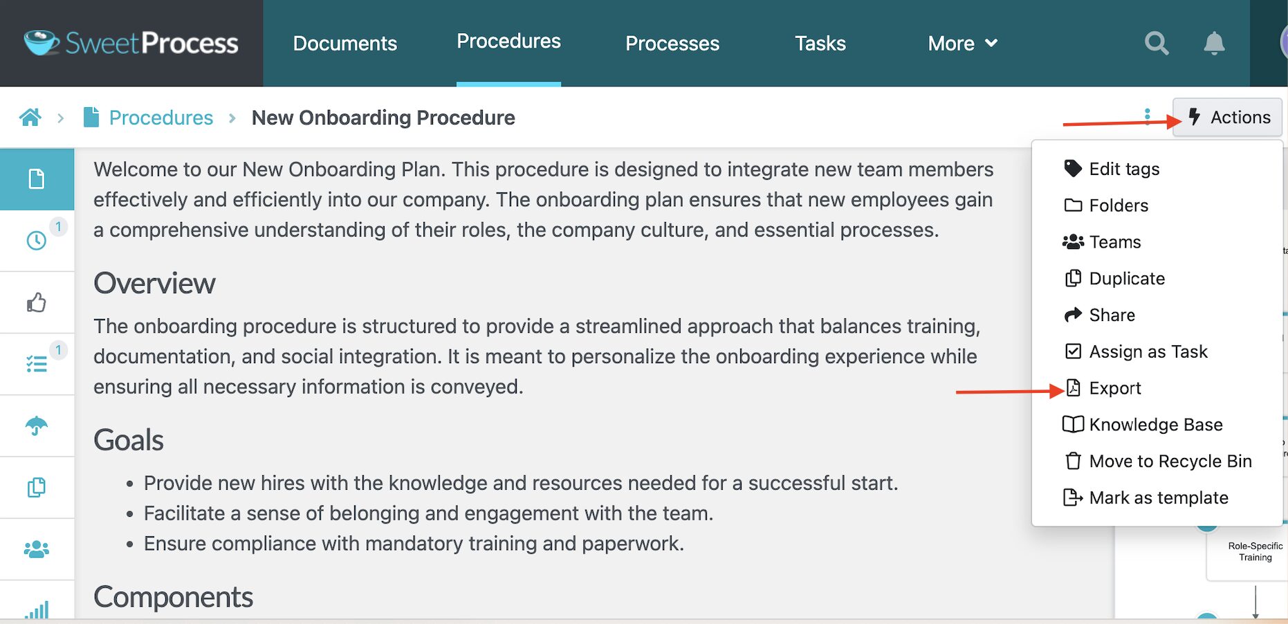 Export Documented SOPs to Word, PDF, and HTML