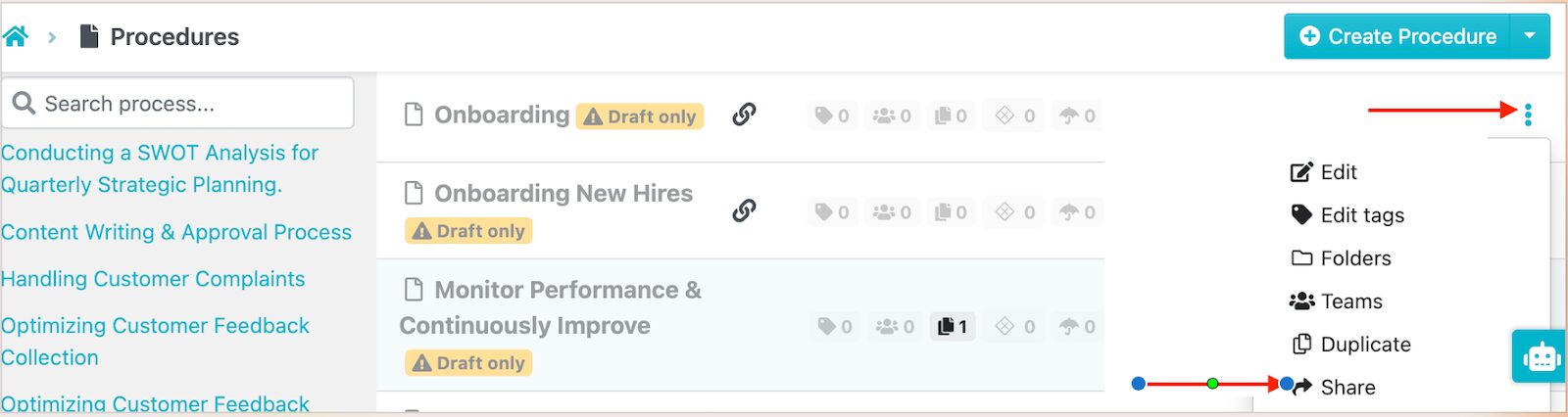 You can share with other team members or stakeholders if you need some input