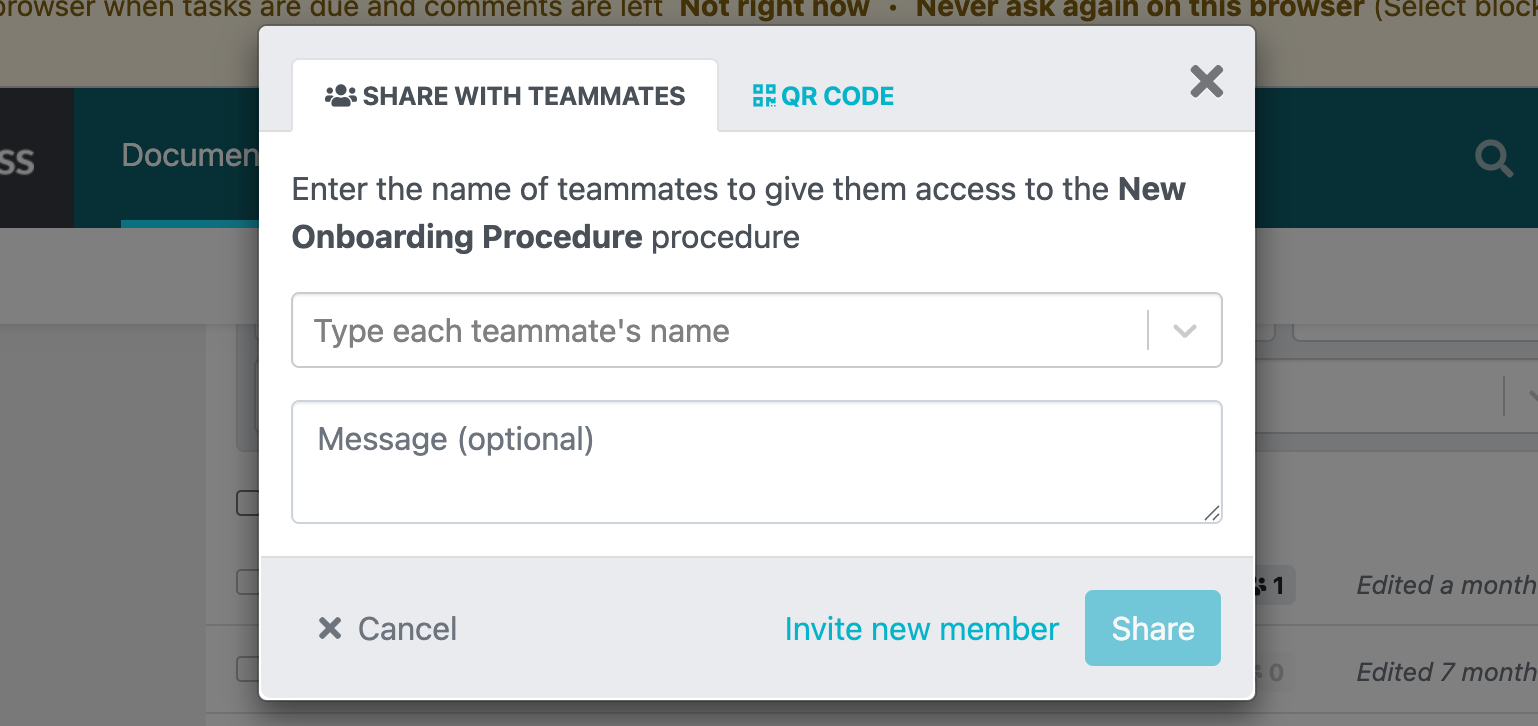You can select the specific team member and add an optional message