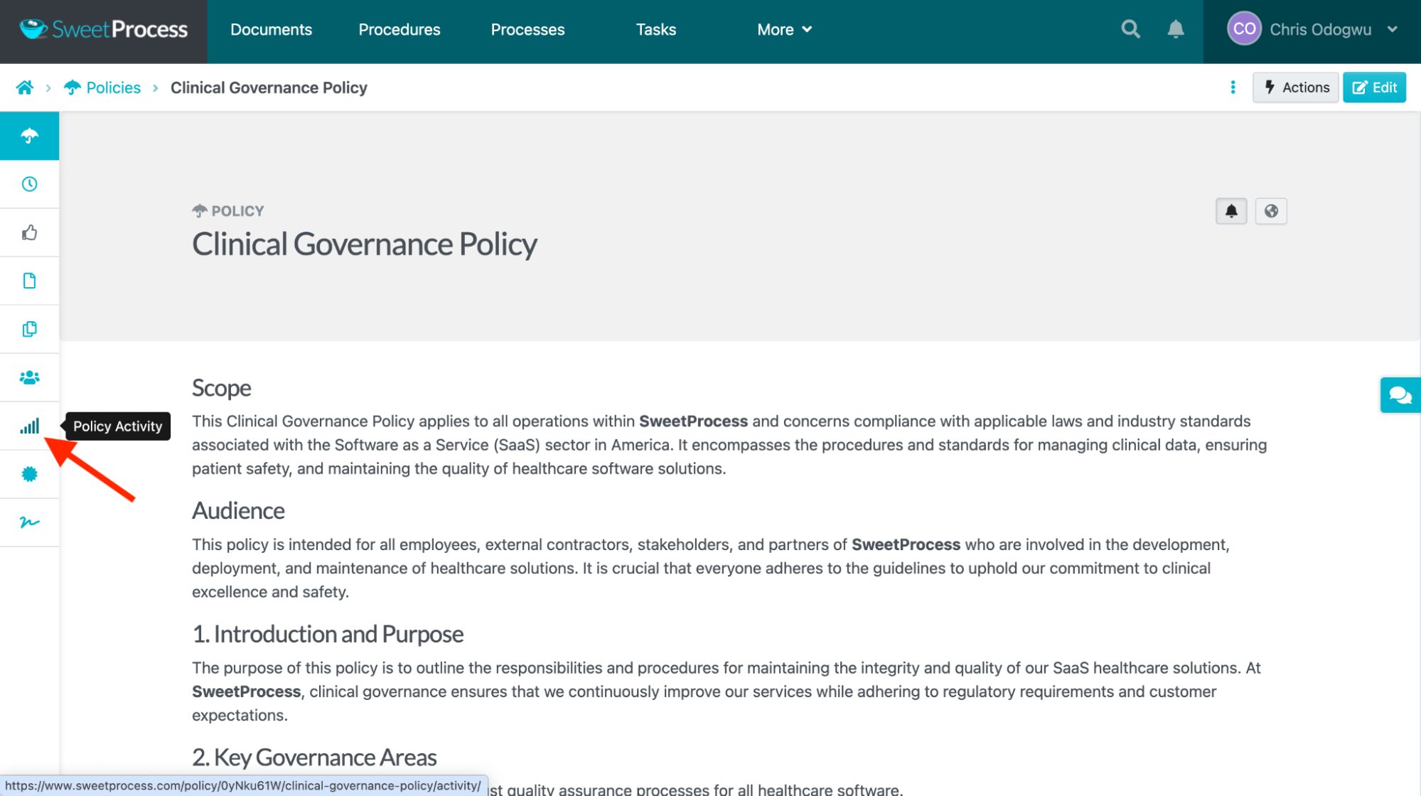 Open the document and click the third icon from the bottom.