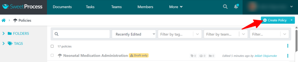 Select "Create Policy."