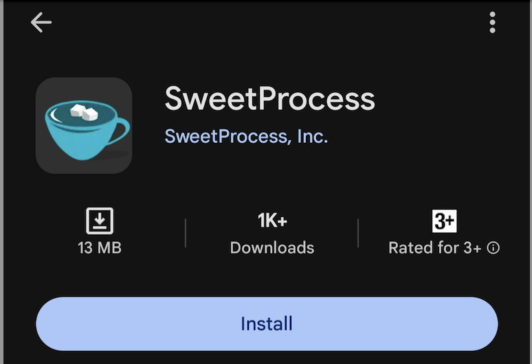 SweetProcess app