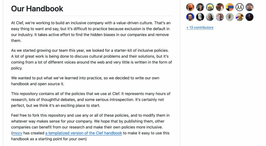 CLEF’s Employee Handbook