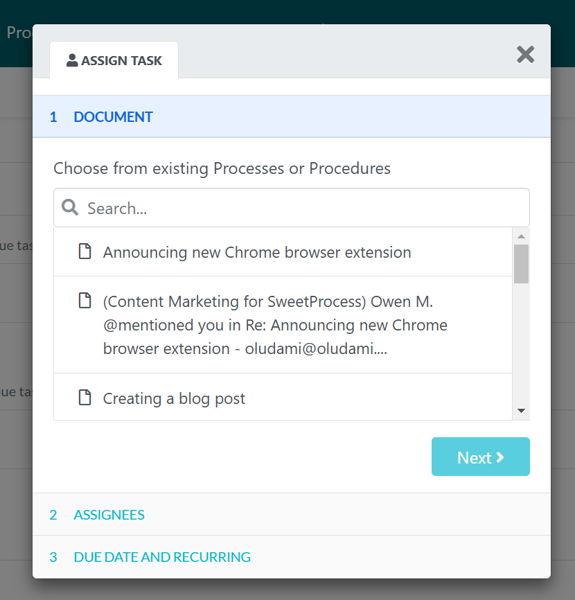 Assign Training Tasks to Staff on SweetProcess