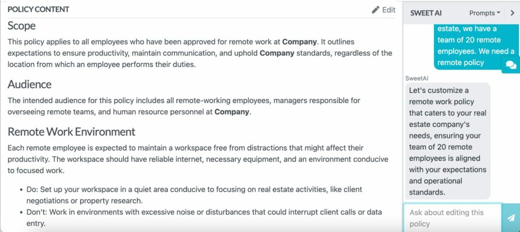 An Image showing how ai generator will refine your policy sweetprocess account