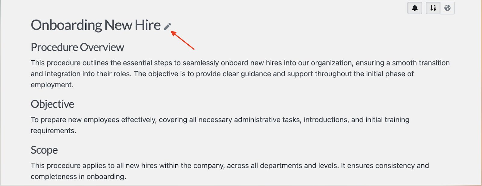 Edit the SOP or Policy in real time