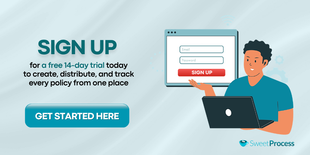 Sign up for a 14 day free trial of SweetProcess