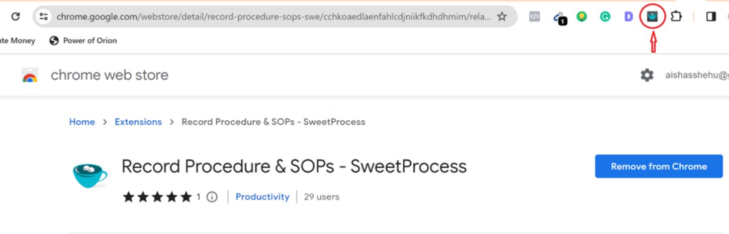 You'll see the extension icon at the top-right corner of your browser