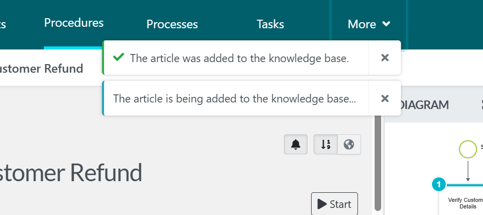 The work instruction is added to the knowledge base