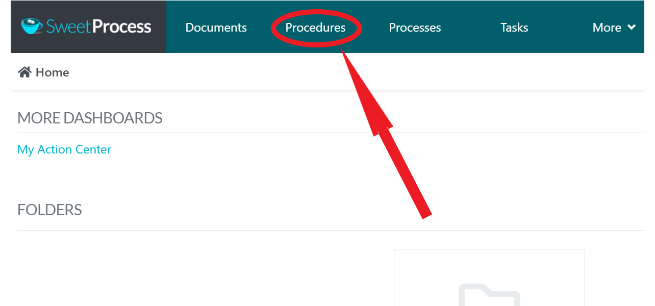 Click on Procedures