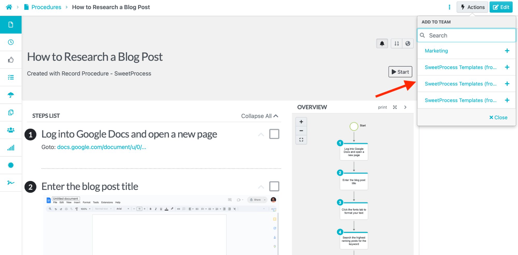 Click “Teams” to assign to an entire team.
