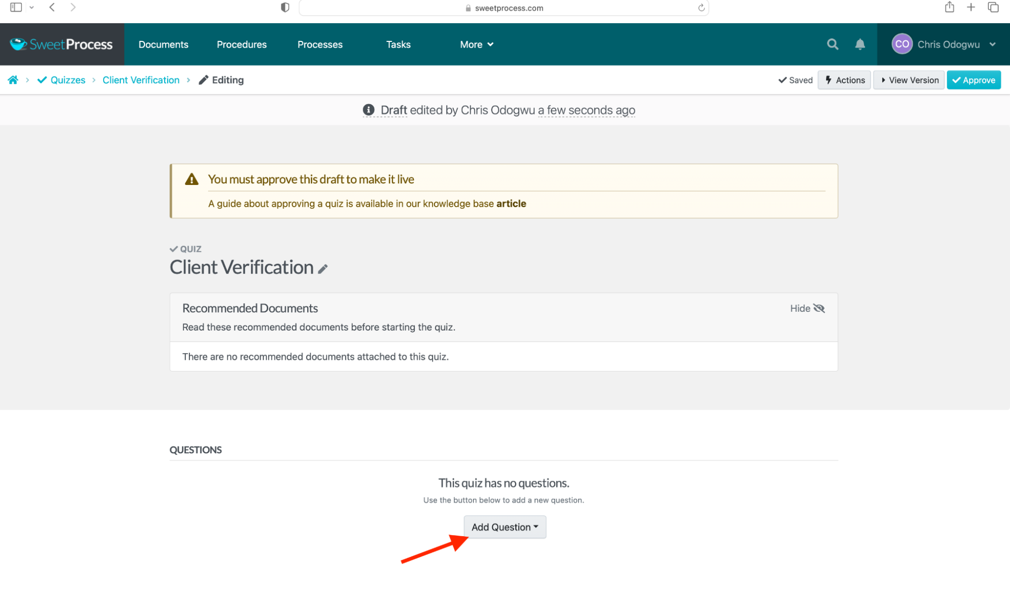 Click “Add Question”
