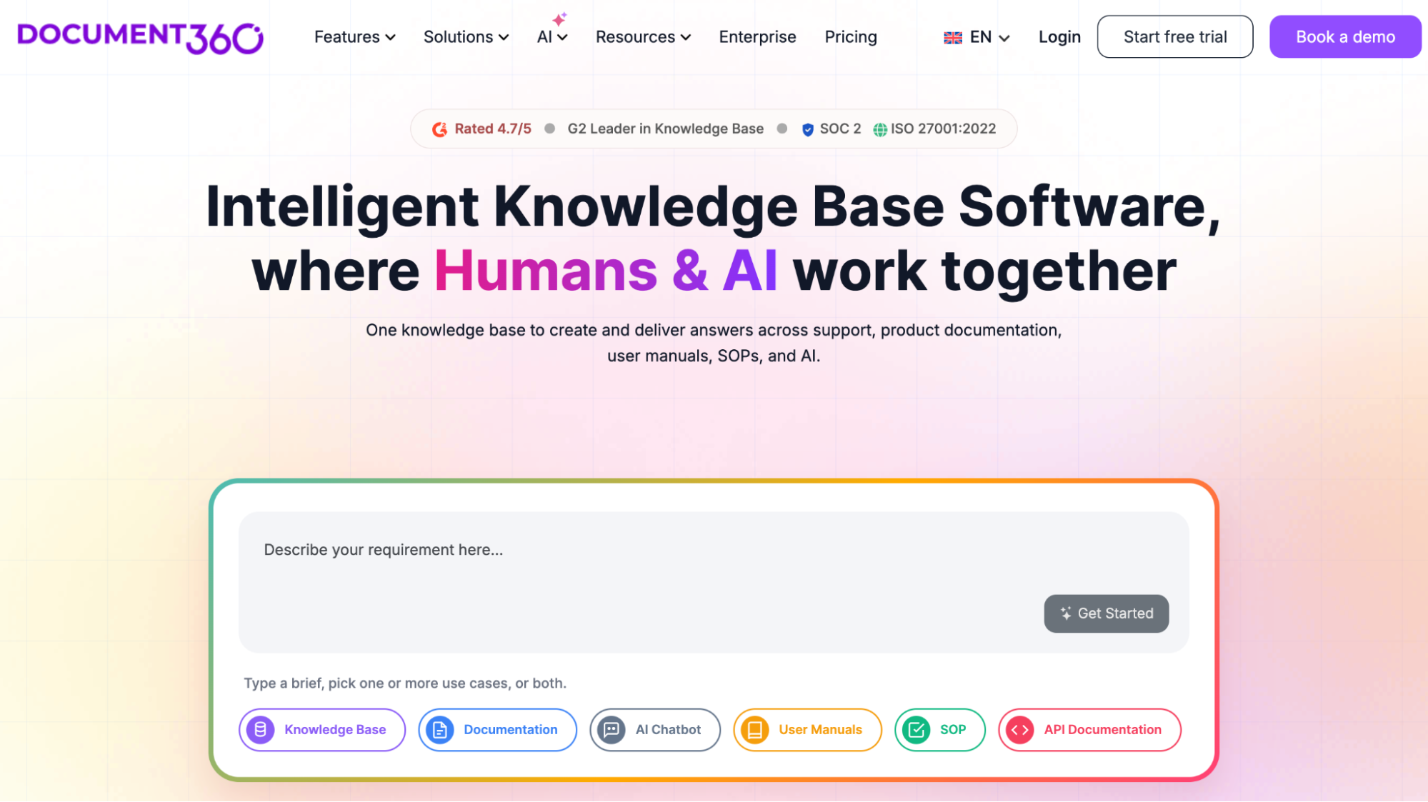 Document360: Best for AI-Powered Internal Knowledge Bases