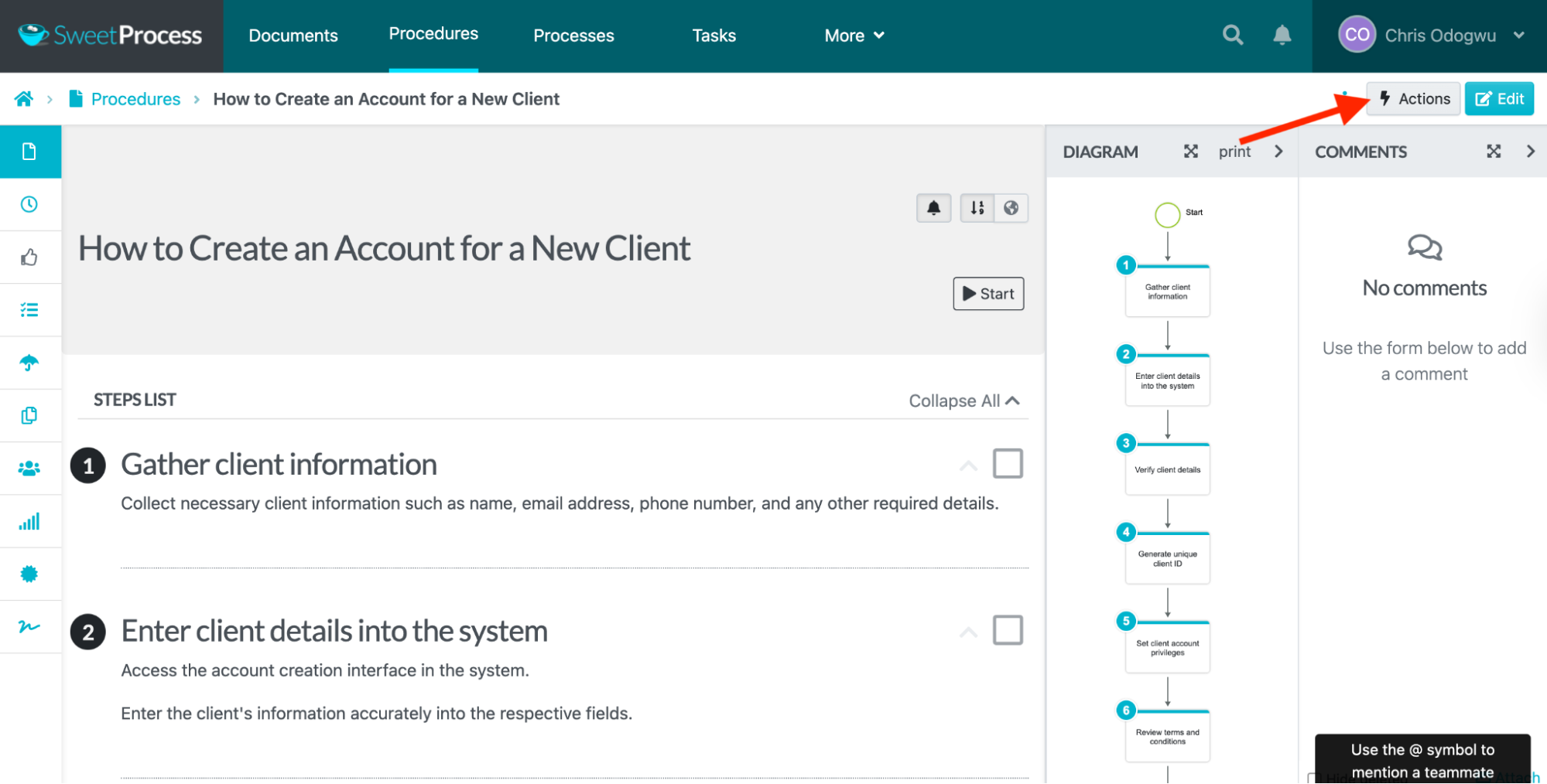 Features of SweetProcess screenshot