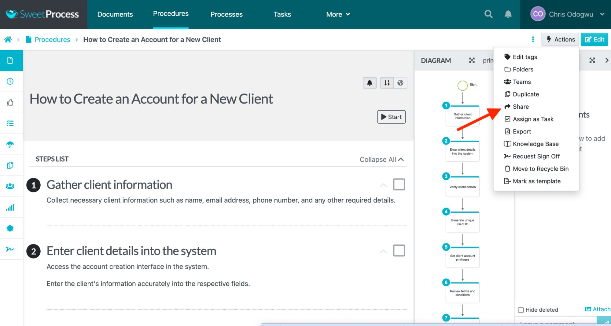Features of SweetProcess screenshot