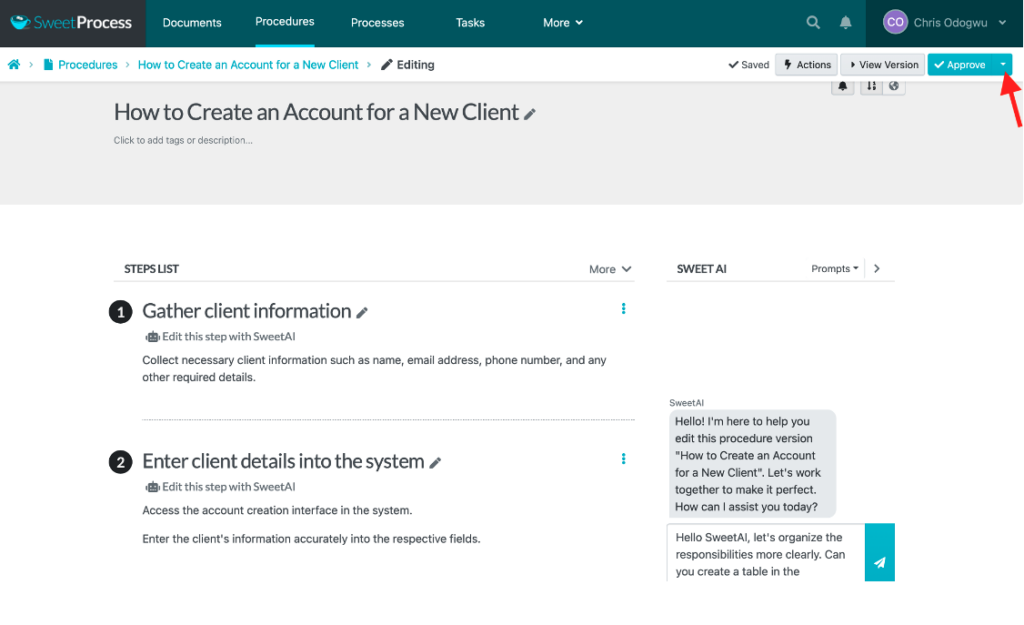 Step 4: Approve and share SOPs with your team members screenshot