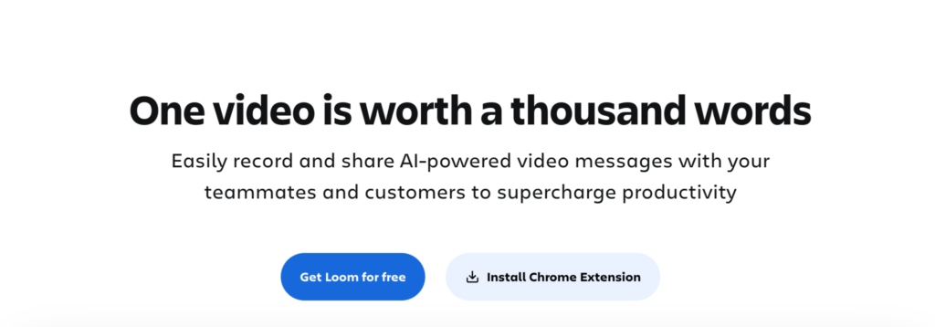 Loom homepage screenshot