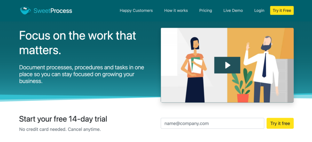 SweetProcess: The Scribe and Loom Alternative for Documenting and Managing Your Company’s Procedures and Processes screenshot