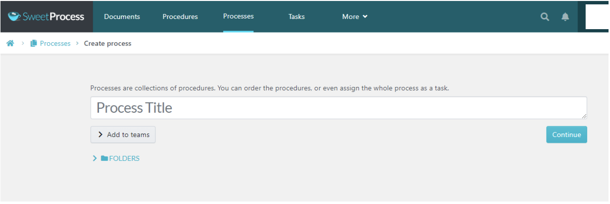 SweetProcess new-process form.