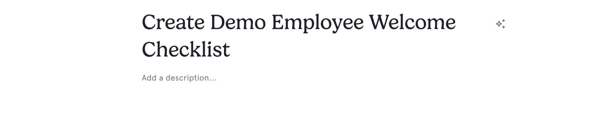 Generated title for the sample welcome-checklist guide after completing the Tango capture.